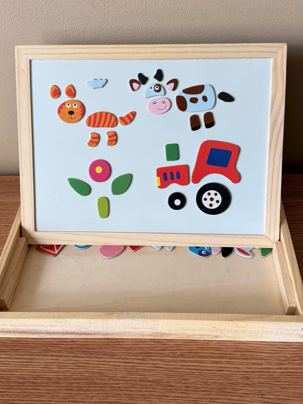Happy Farm Magnetic Wooden Puzzle Board - Multicolor